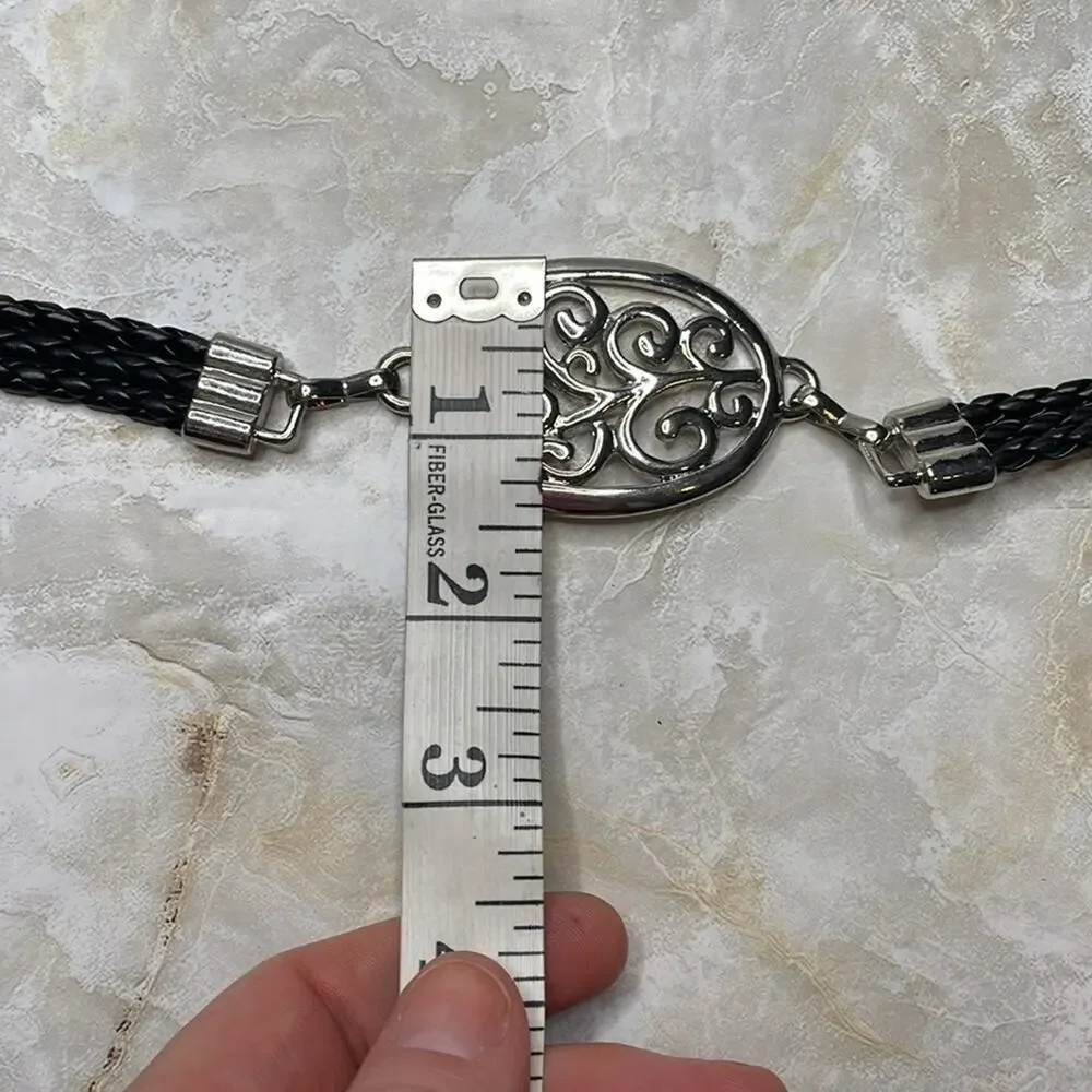 Silver filigree medallion link belt
